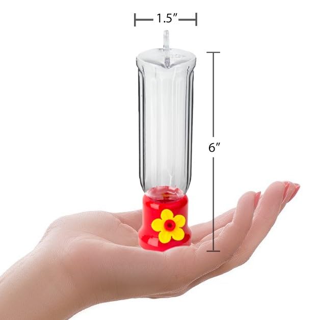 Outdoor Shatterproof Plastic Hummingbird Feeder, Hanging Humming Bird Feeder for Outdoors, Ant and Bee Proof