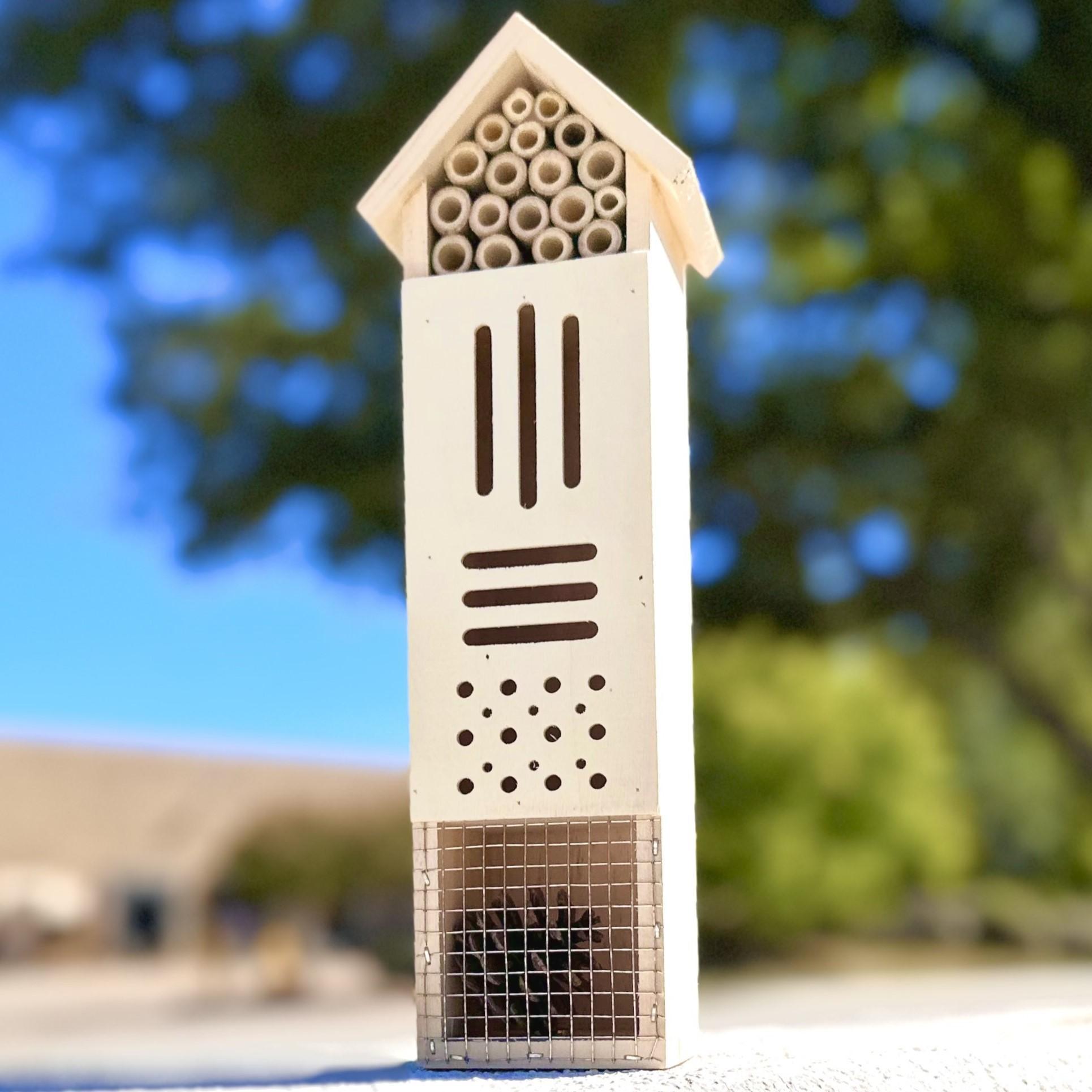 Pollination Castle - Large Wooden Insect House, Hotel for Bugs, Safe Haven for Bees, Butterflies, Ladybugs, Natural Beneficial Insect Habitat for Garden and Yard