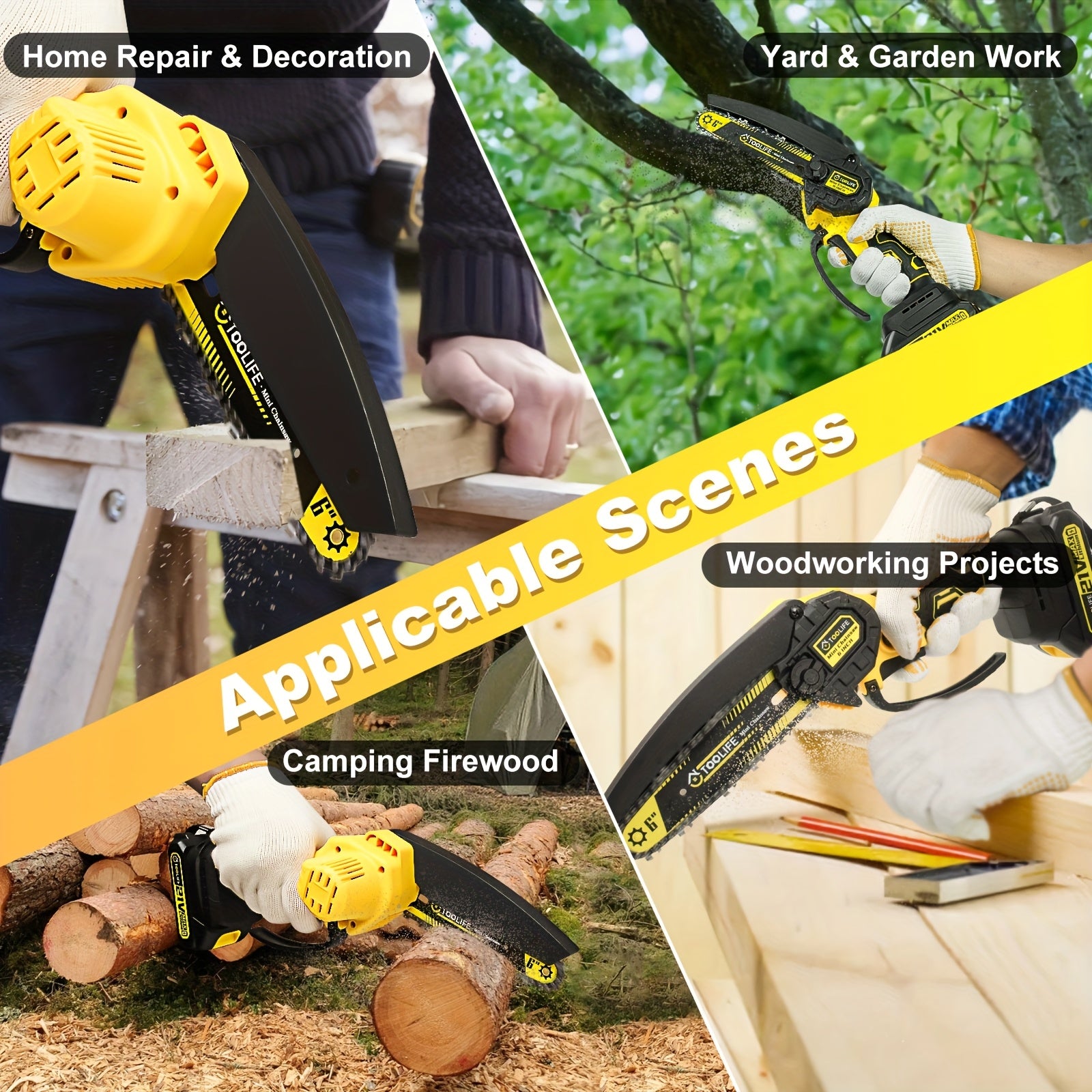 Chainsaw Cordless 6/12 Inch Handheld