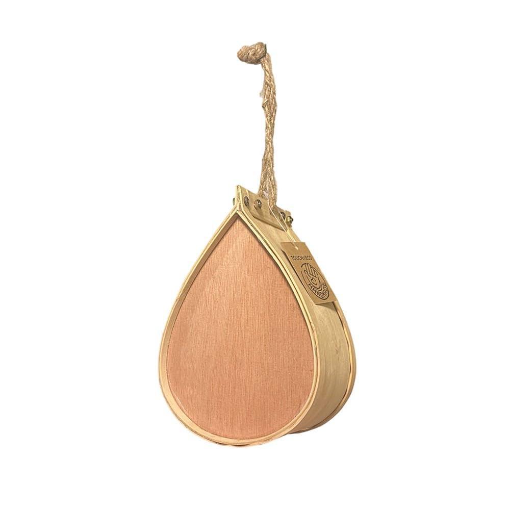 Pollinating Palace-Mason Bee House, Natural Hanging Wooden bee House Habitat with Bamboo Tubes for The Garden and Yard