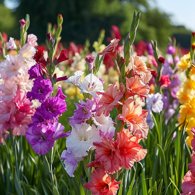 Giant Gladiolus Colorful Mixed Flowers 40 Bulbs