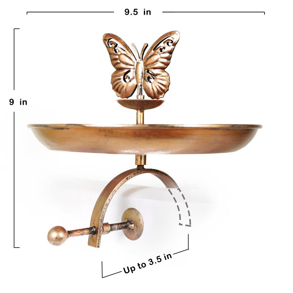Bird Bath and Butterfly Oasis Pollinator Fountain Stake & Railing Mount Perfect for Flowers, Wildlife, Gardening and Bird Watching Great Gift