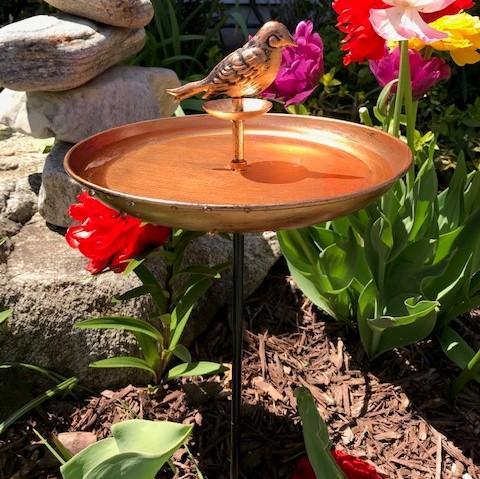 Bird Bath and Butterfly Oasis Pollinator Fountain Stake & Railing Mount Perfect for Flowers, Wildlife, Gardening and Bird Watching Great Gift