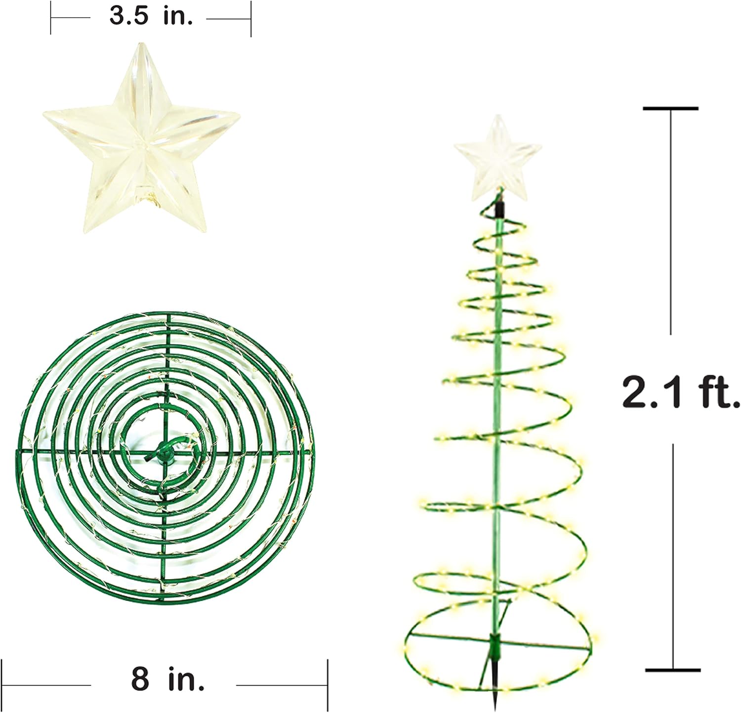 MERRYLITE -2 Foot Multicolor or Warm White Solar LED Christmas Tree (MERRYLITE - Multicolor) Decor Ornaments