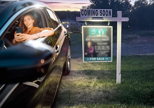 Real Estate Sign Lights Up