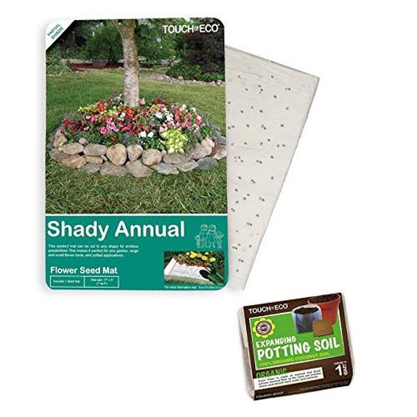 Garden Roll Out Pre-Seeded Flower Mats - Add Beautiful Flowers to Any Outdoor Living Area - Includes 1 Seed Mat and Soil Block (Shady Annual)