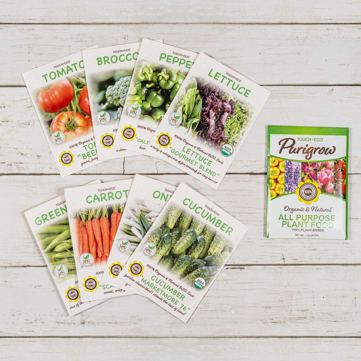 Backyard Farmers Market - Grow Fresh, Organic, GMO-Free Vegetables at Home - 8 Pack Seed Kit
