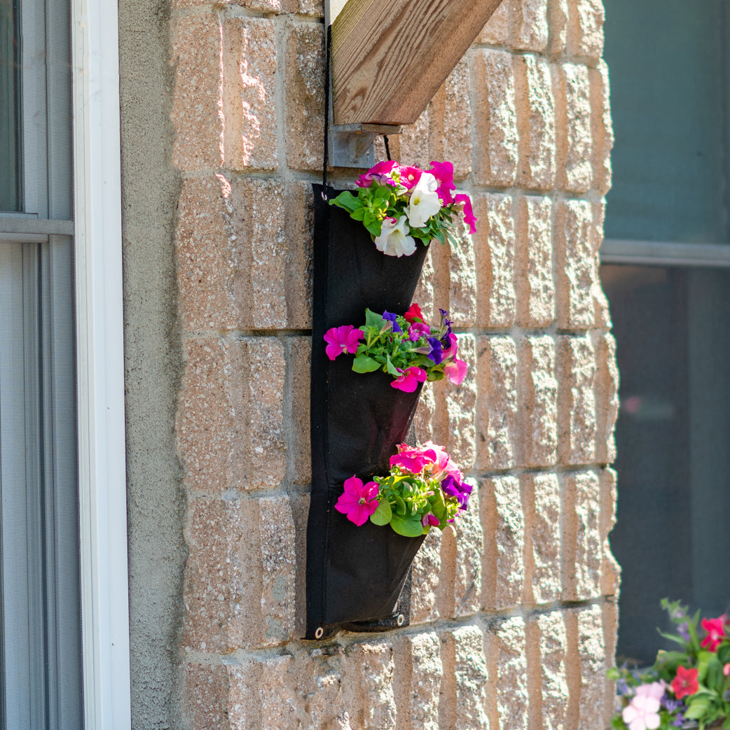 Eco-Fabric 3 Pocket Vertical Hanging Garden Grow Bag