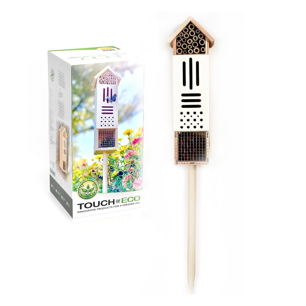 Pollination Castle - Large Wooden Insect House, Hotel for Bugs, Safe Haven for Bees, Butterflies, Ladybugs, Natural Beneficial Insect Habitat for Garden and Yard