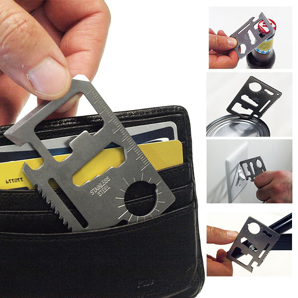 12-in-1 Stainless Steel Wallet Tool