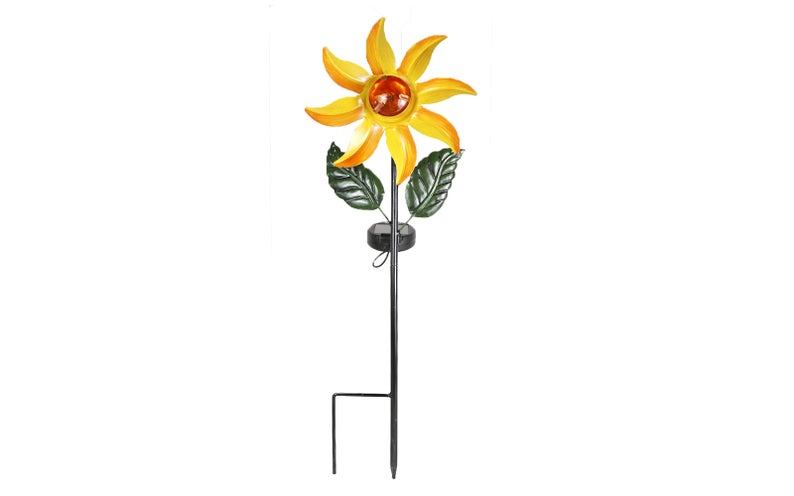 Sun Spin Solar Led Metal Garden Wind Spinner Stake Light image 1