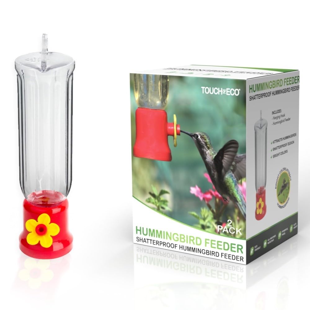 Outdoor Shatterproof Plastic Hummingbird Feeder, Hanging Humming Bird Feeder for Outdoors, Ant and Bee Proof