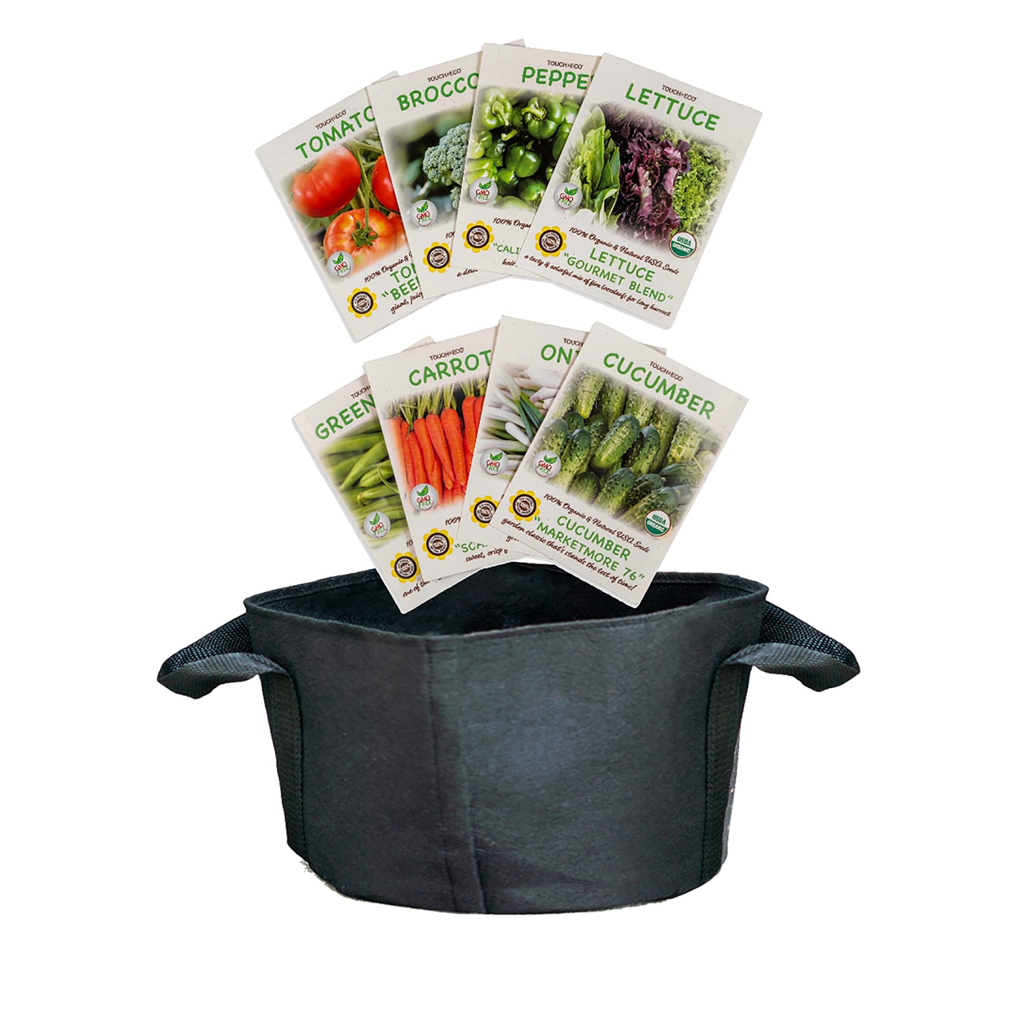 8 Gallon Fabric Grow Bag Eco Friendly Raised Bed Planter with Handles and Seed Kit