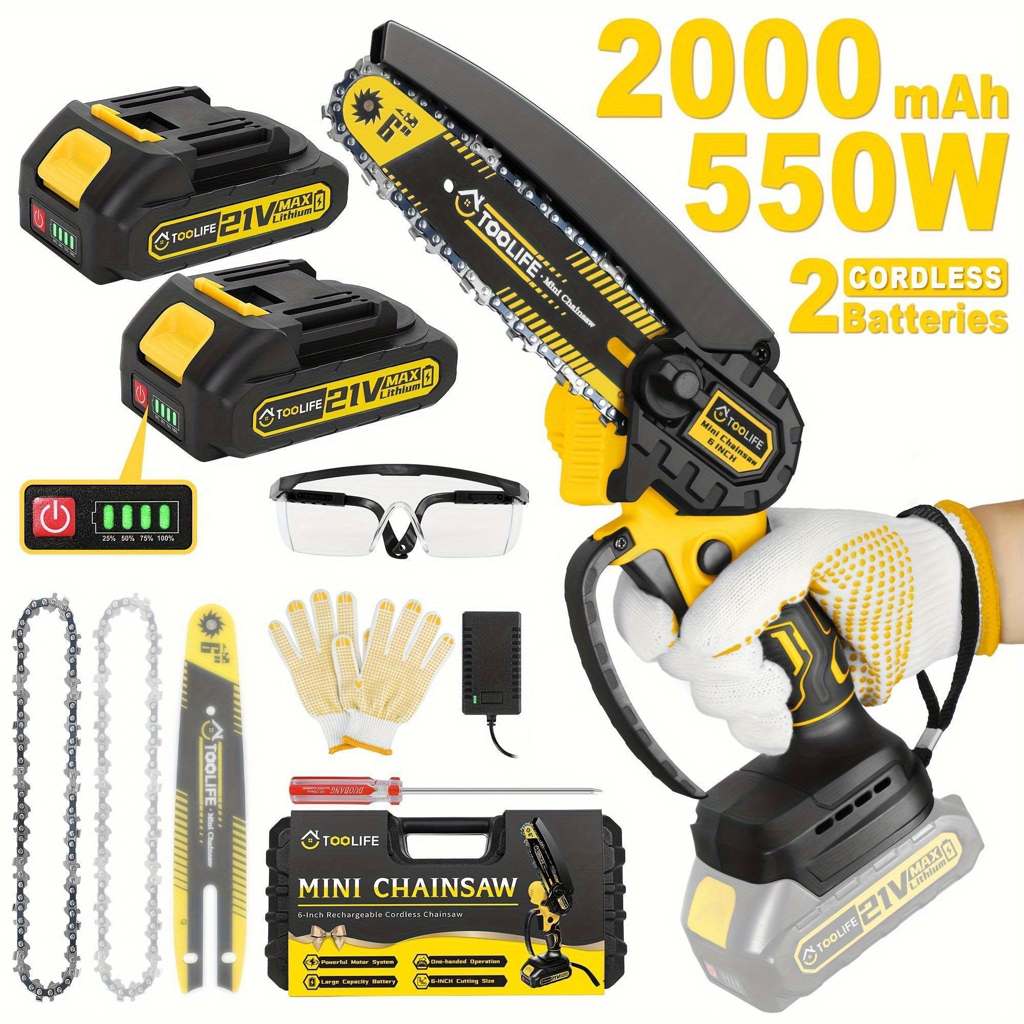 Chainsaw Cordless 6/12 Inch Handheld