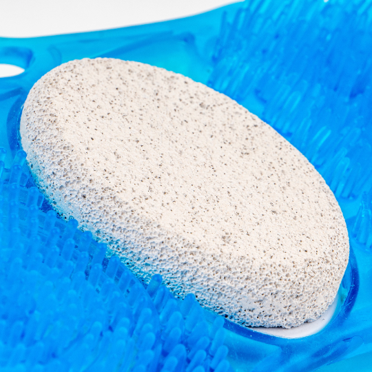 Dual Cleansing Foot Scrub & Pumice Stone Shower Mat – Easily Exfoliate, Cleanse & Massage Feet Without Bending