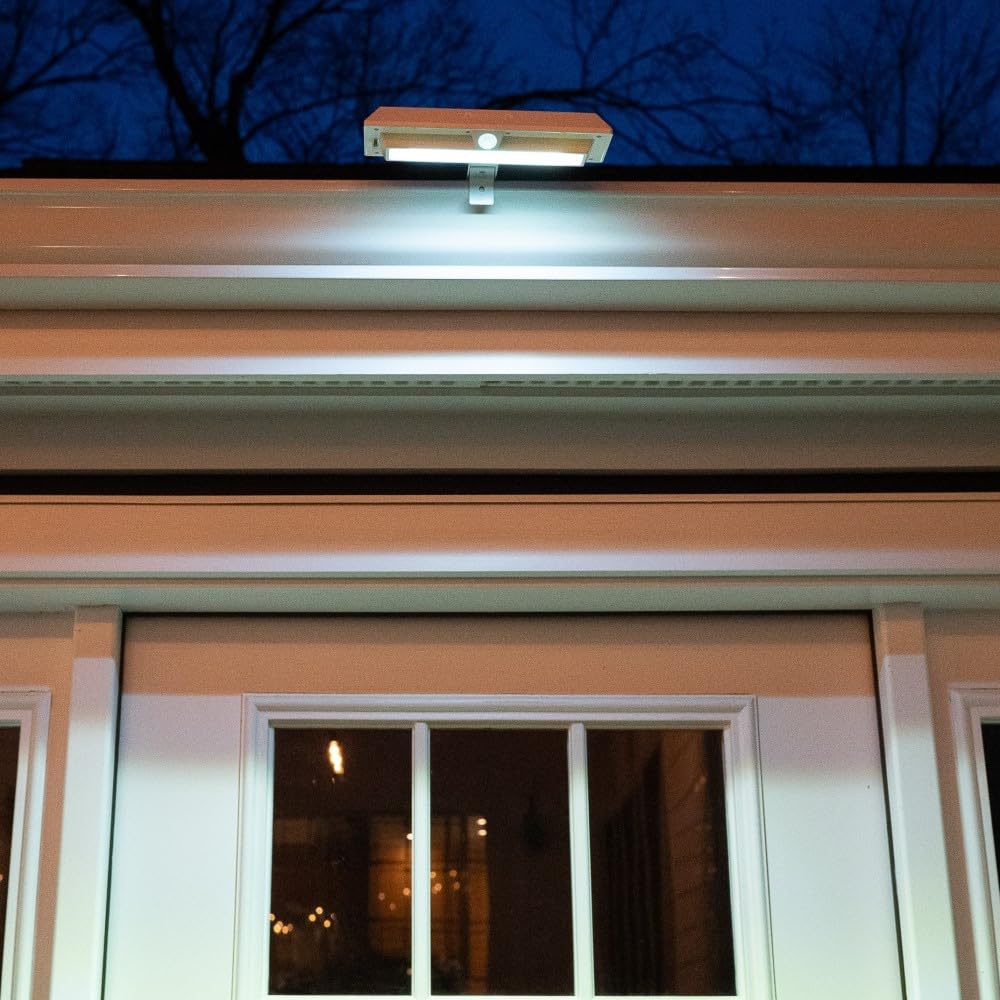 Nitebrite Solar Motion Detector Automatic On Off Safety Weather Resistant Outdoor LED Lights, White (TOE498)