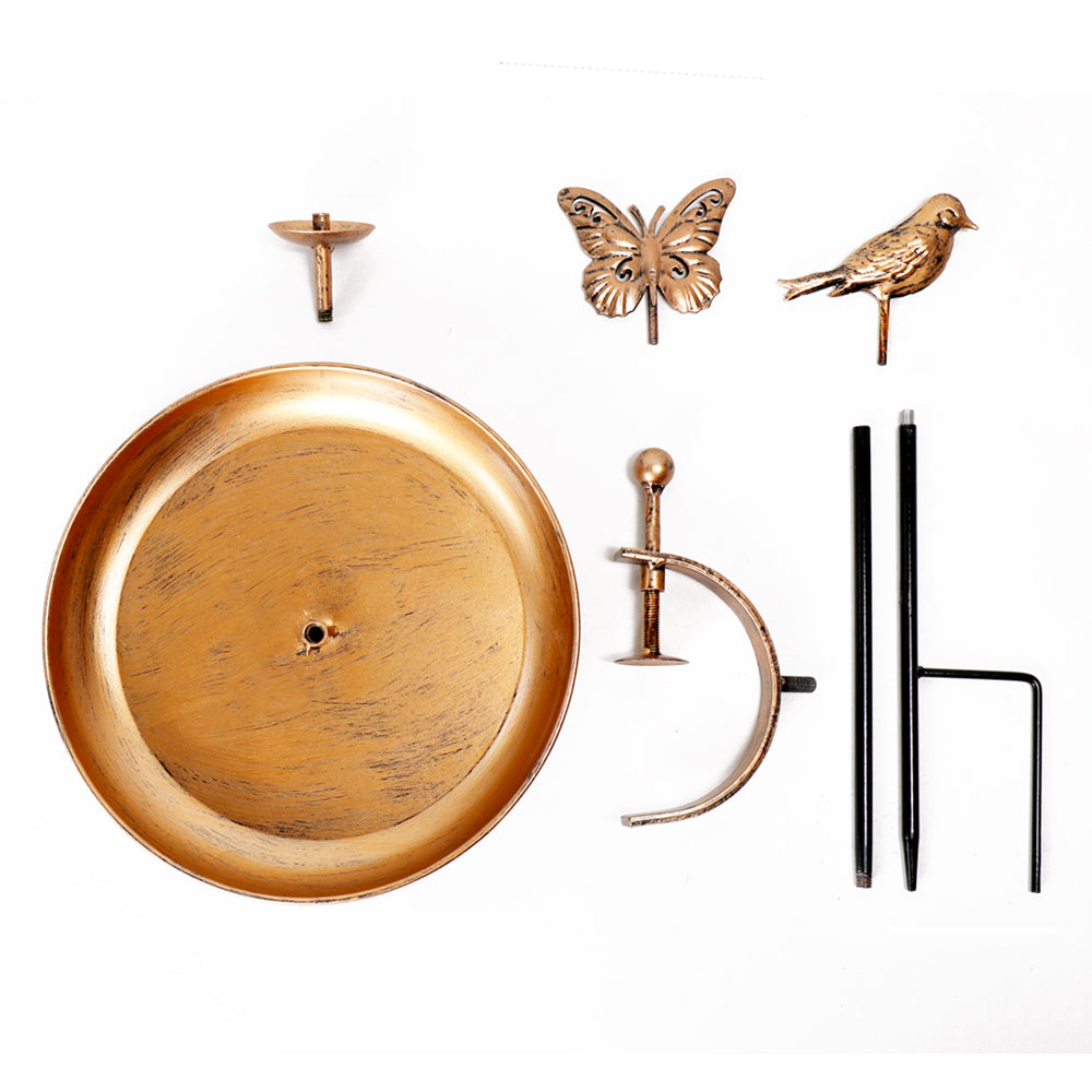 Bird Bath and Butterfly Oasis – Pollinator Fountain with Stake & Railing Mount – Great Gift for Bird Watchers & Gardeners