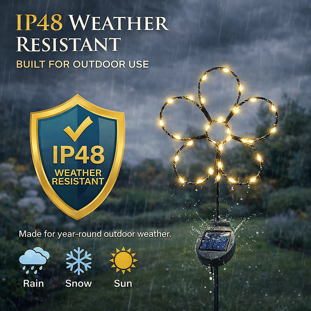 SunStake 🌸Flower-Shaped Metal Frame Solar LED Garden Lights (Set of 2)