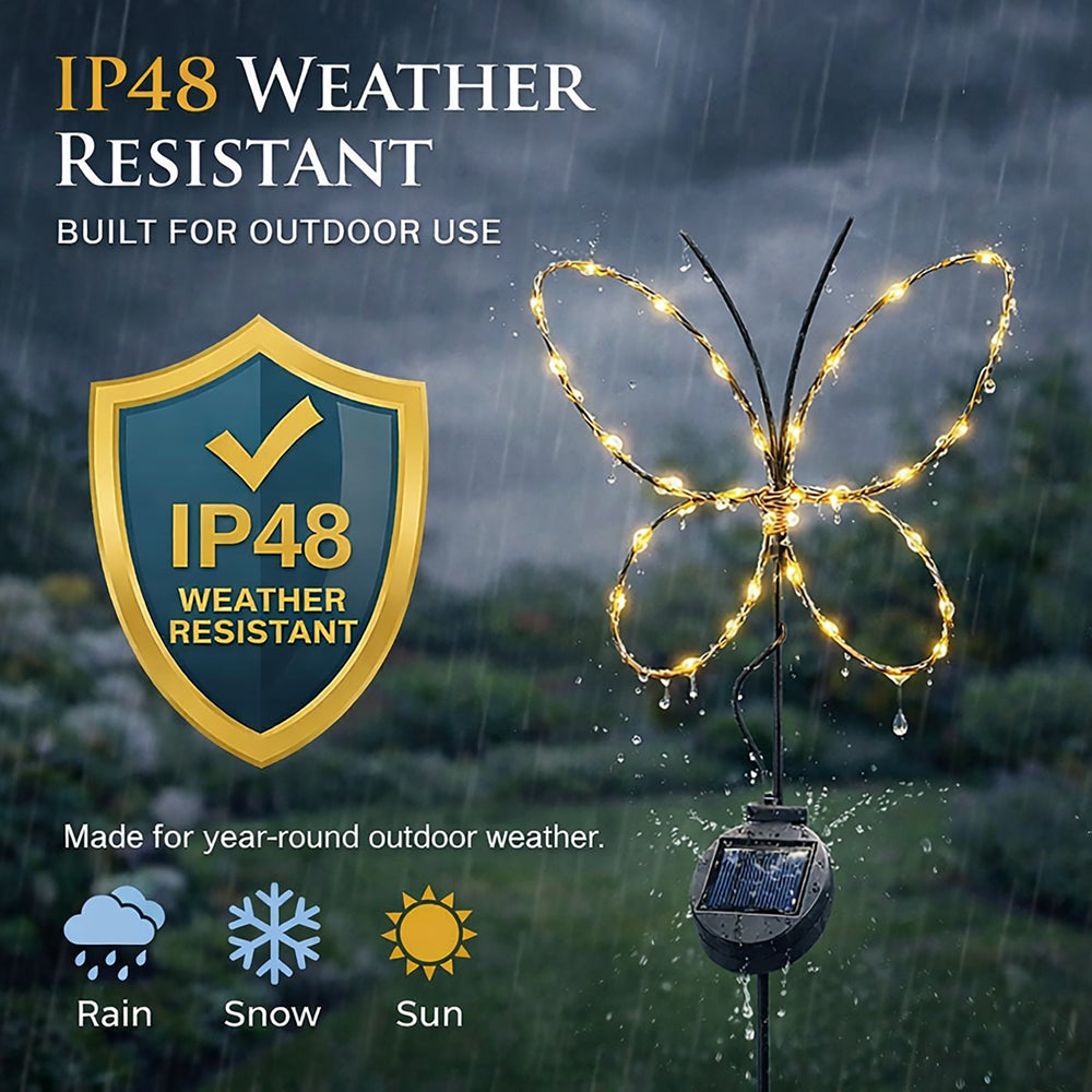 SunStake 🦋Butterfly-Shaped Metal Frame Solar LED Garden Lights (Set of 2)