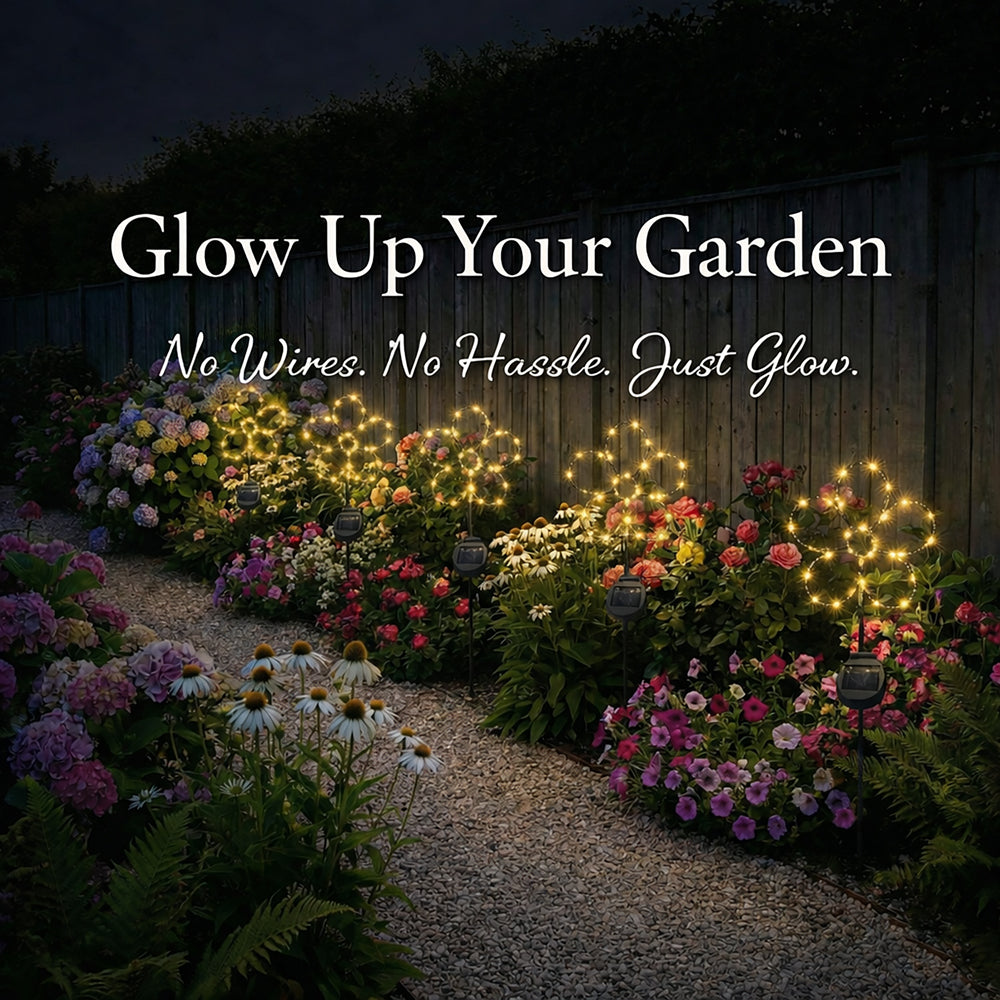 SunStake 🌸Flower-Shaped Metal Frame Solar LED Garden Lights (Set of 2)