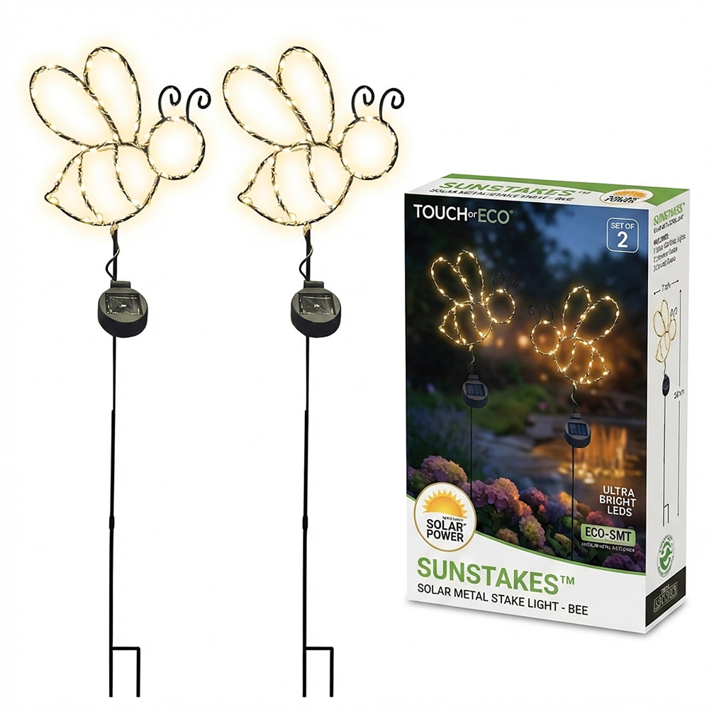 SunStake 🐝Bee-Shaped Metal Frame Solar LED Garden Lights (Set of 2)