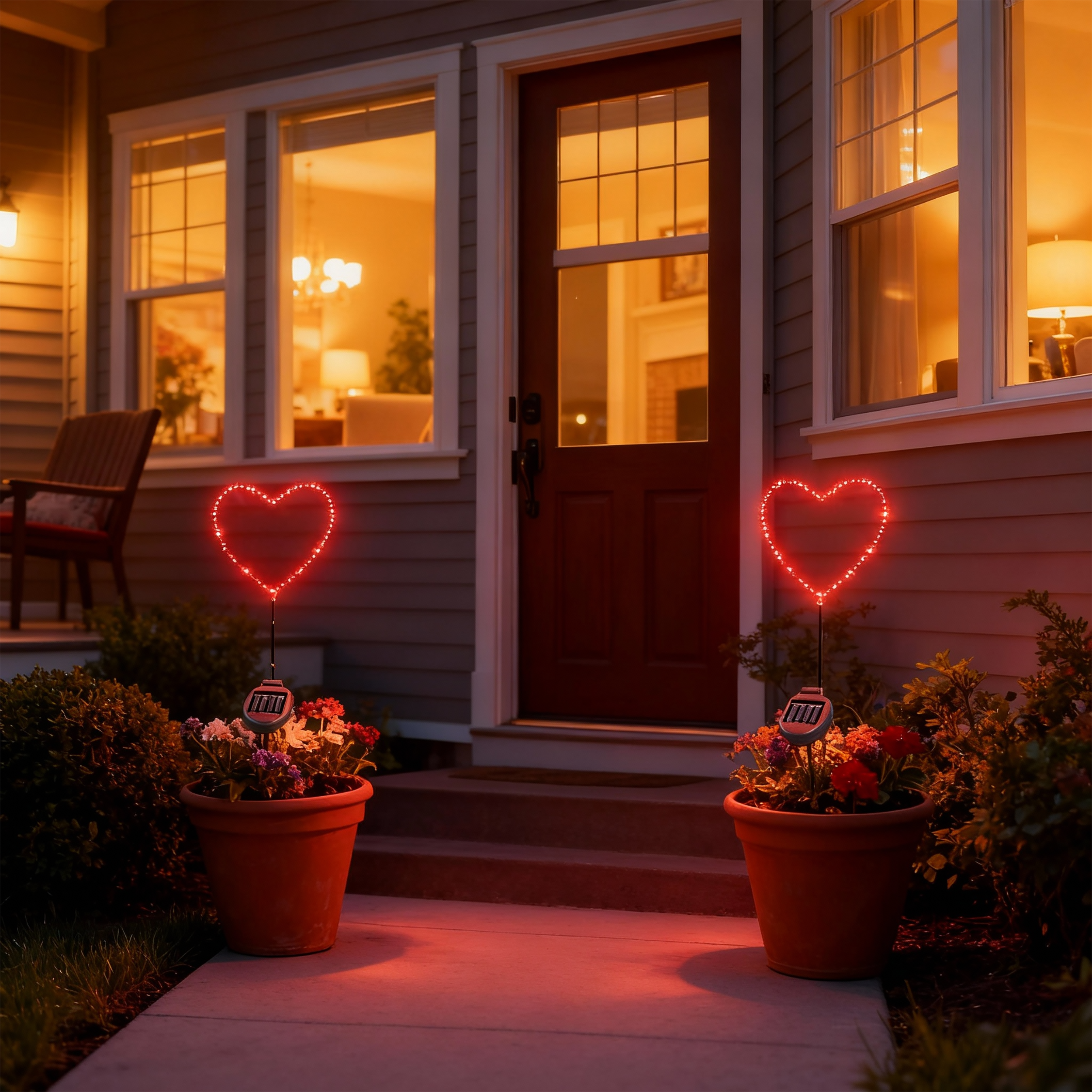 SunStake ❤️ Heart-Shaped Metal Frame Solar LED Garden Lights (Set of 2)