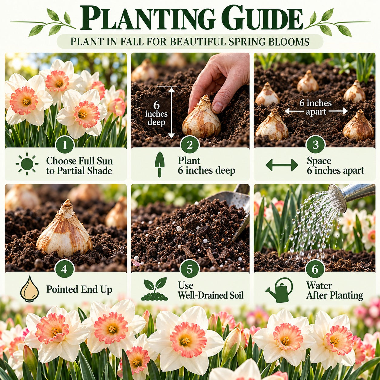 Pink Daffodil Flower Bulbs – Large-Cup Pink Charm Daffodils – Spring Blooming Perennial
