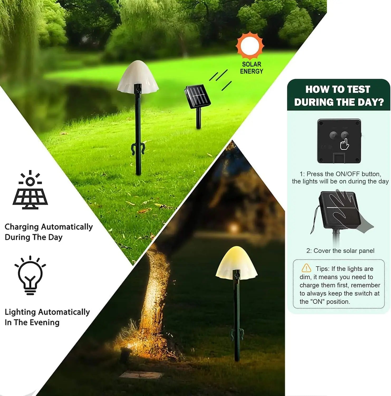 Mini Solar Mushroom Solar Light