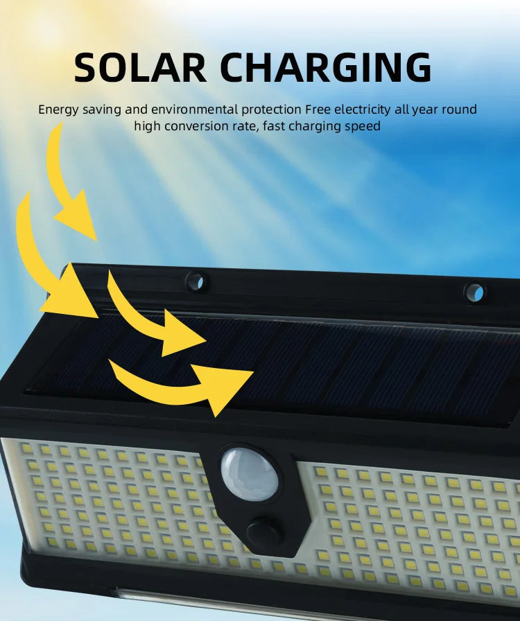 190 LEDs Motion Sensor Solar Wall Light