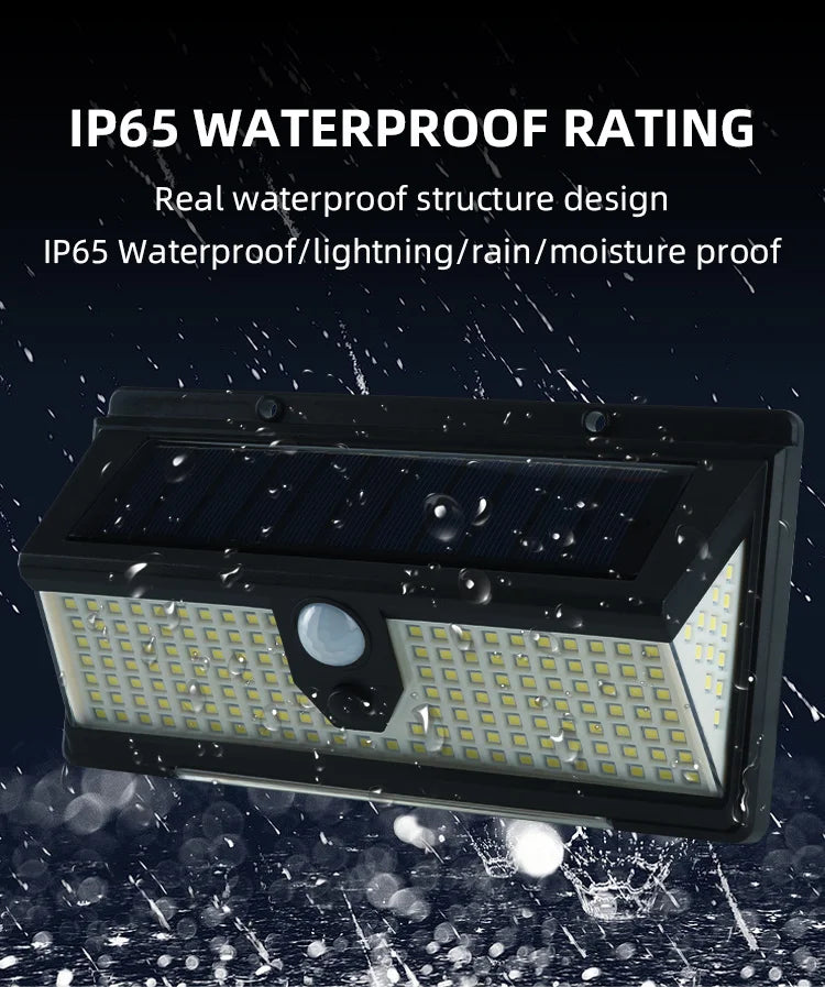 190 LEDs Motion Sensor Solar Wall Light