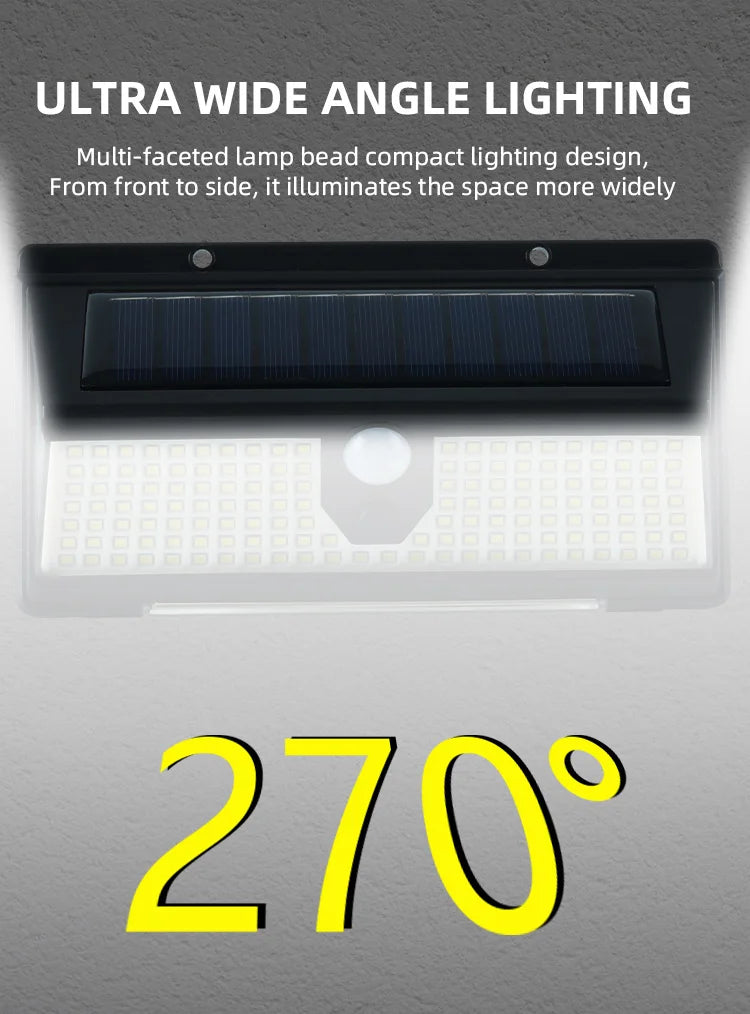 190 LEDs Motion Sensor Solar Wall Light