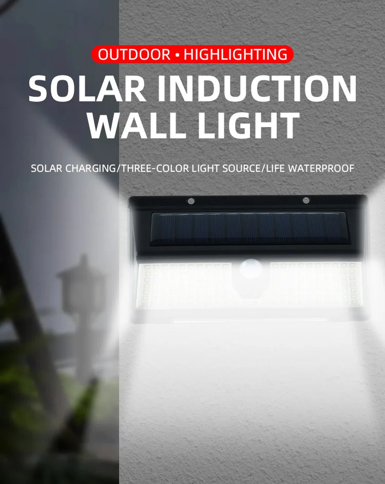 190 LEDs Motion Sensor Solar Wall Light