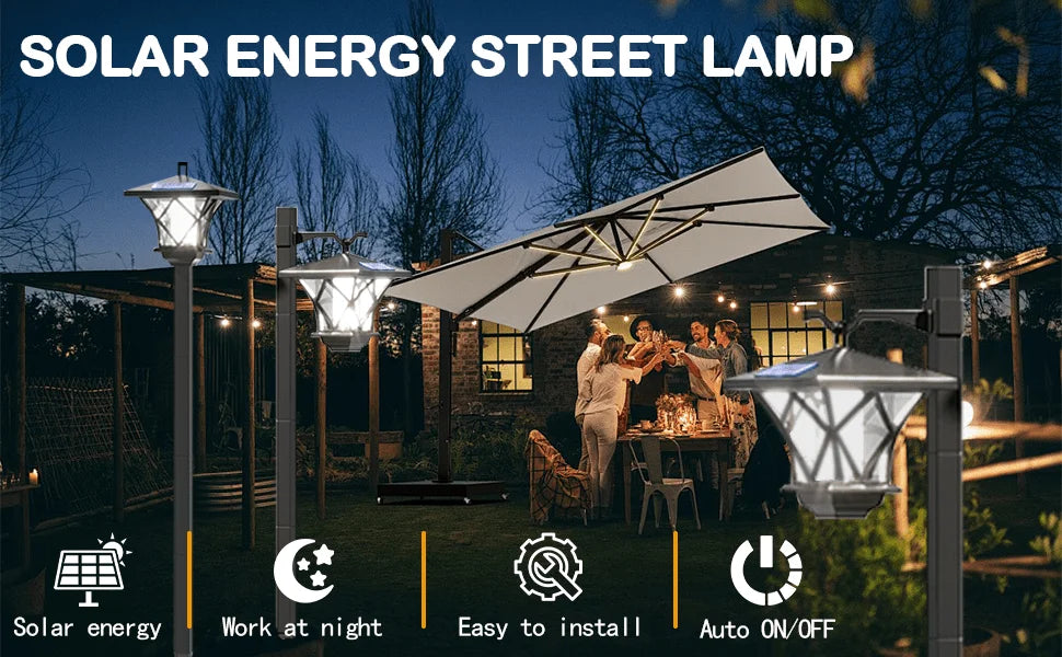 Solar Lamp Post Vintage Street Lights