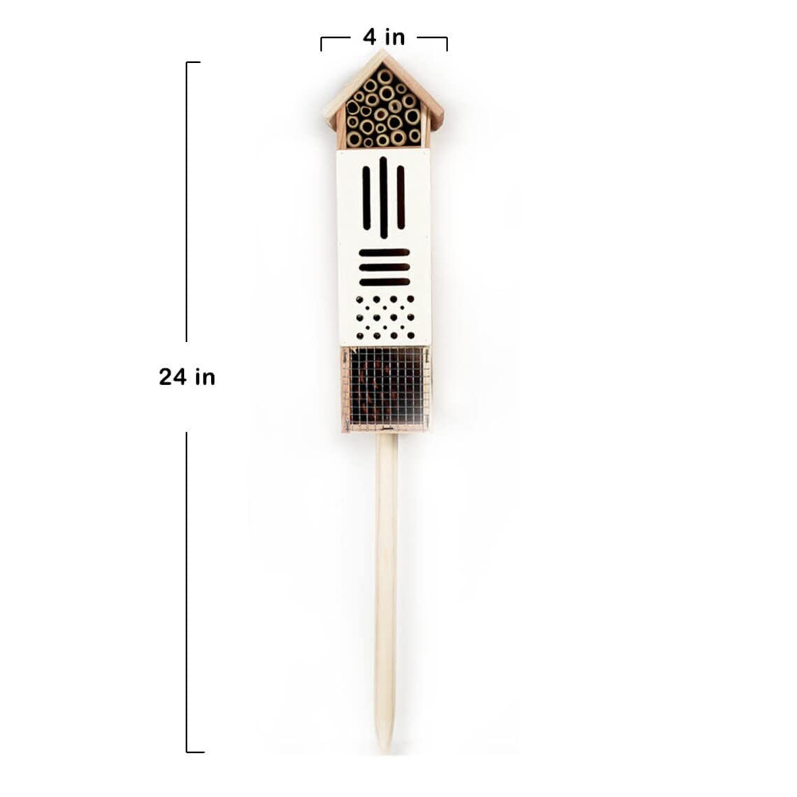 Pollination Castle - Large Wooden Insect House, Hotel for Bugs, Safe Haven for Bees, Butterflies, Ladybugs, Natural Beneficial Insect Habitat for Garden and Yard
