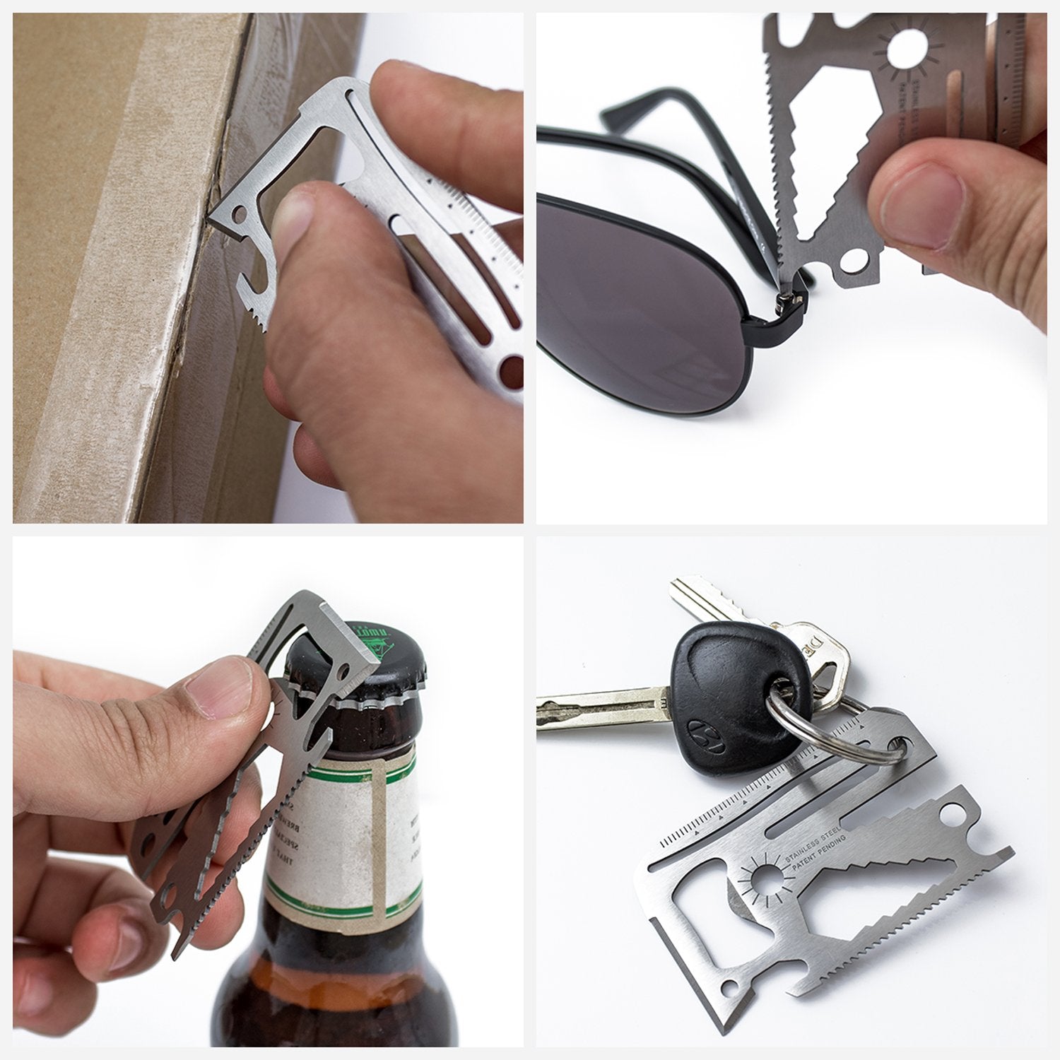 Wallet Wizard 26 in 1 Multi Tool - Slim Steel Pocket Tool with 17 Functions