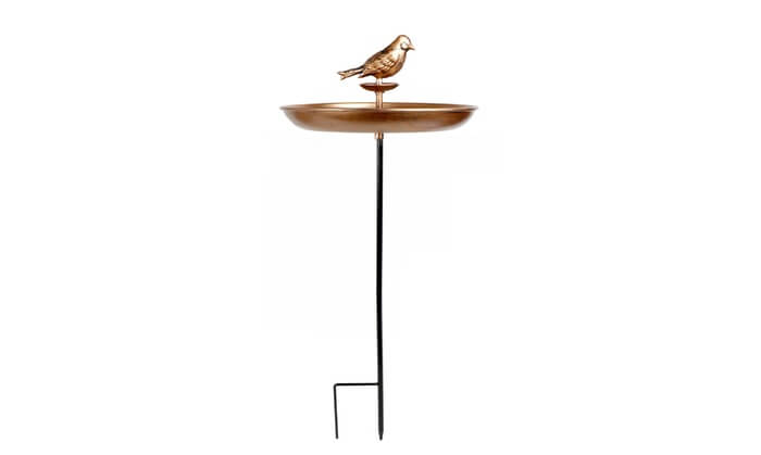 Bird Bath and Butterfly Oasis – Pollinator Fountain with Stake & Railing Mount – Great Gift for Bird Watchers & Gardeners