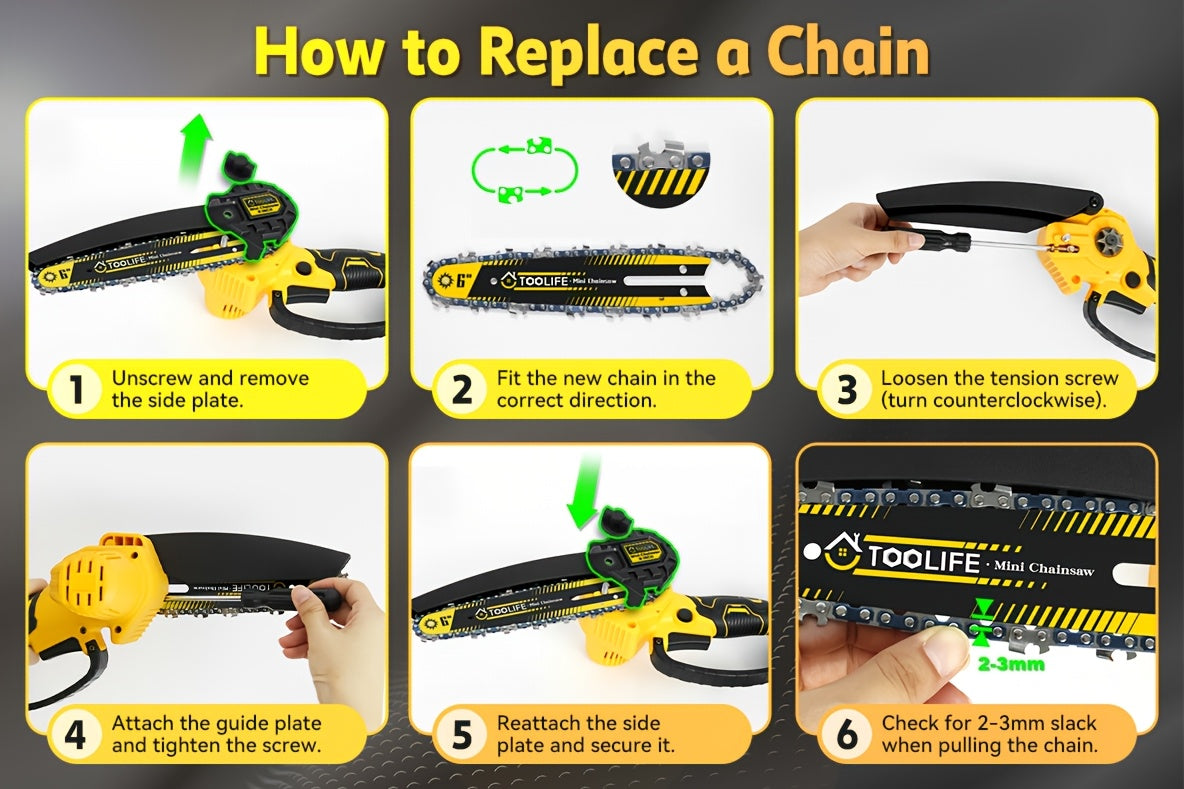 Chainsaw Cordless 6/12 Inch Handheld