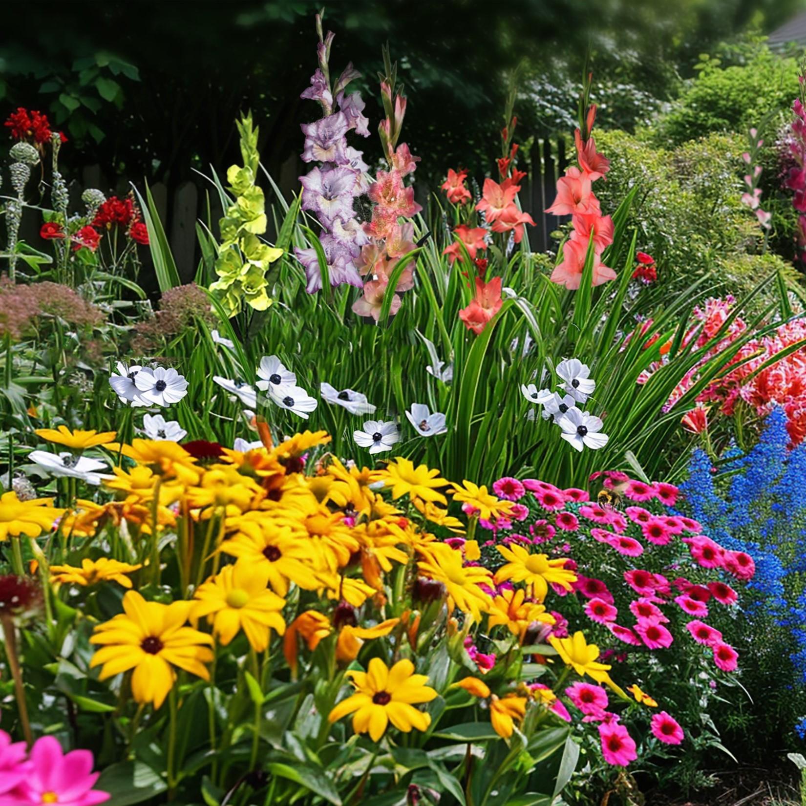 100 Bulbs Complete Spring & Summer Colorful Blooming Flower Garden - Attracting Bees, Butterflies, Hummingbirds & Pollinators with Beautiful Flowers