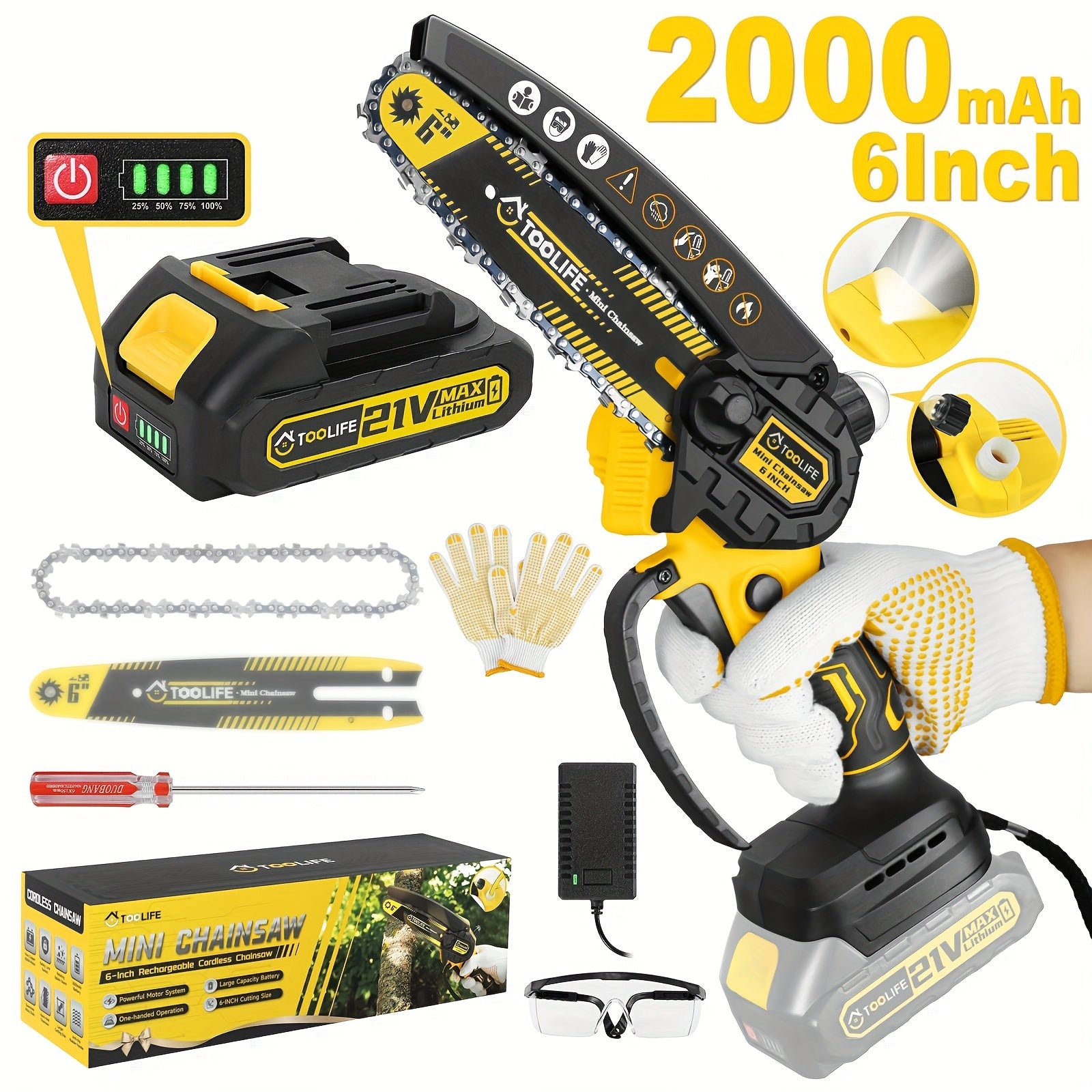 Chainsaw Cordless 6/12 Inch Handheld