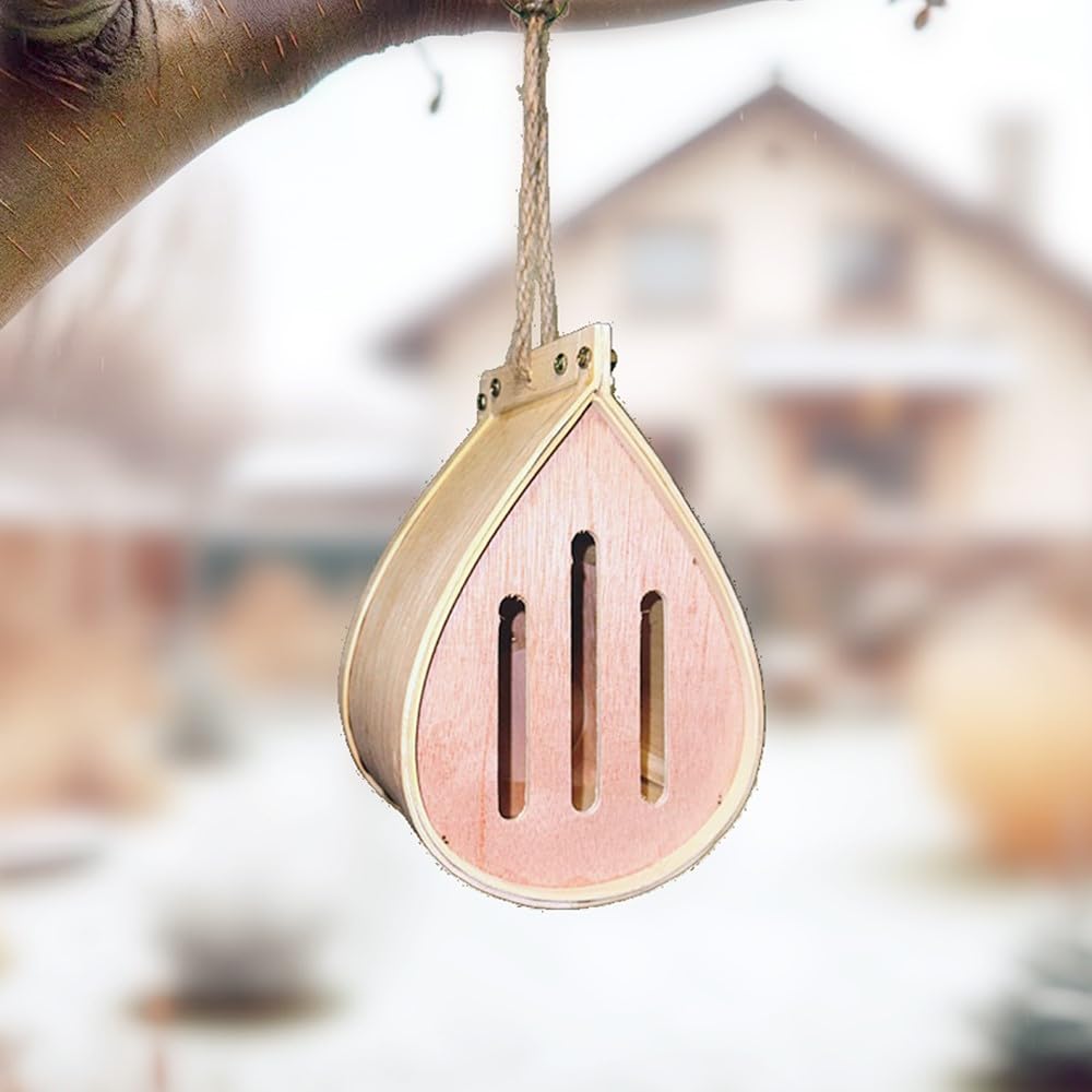 Pollinating Palace-Wooden Hanging Butterfly House, Natural Habitat to Attract Butterflies to Your Garden and Yard