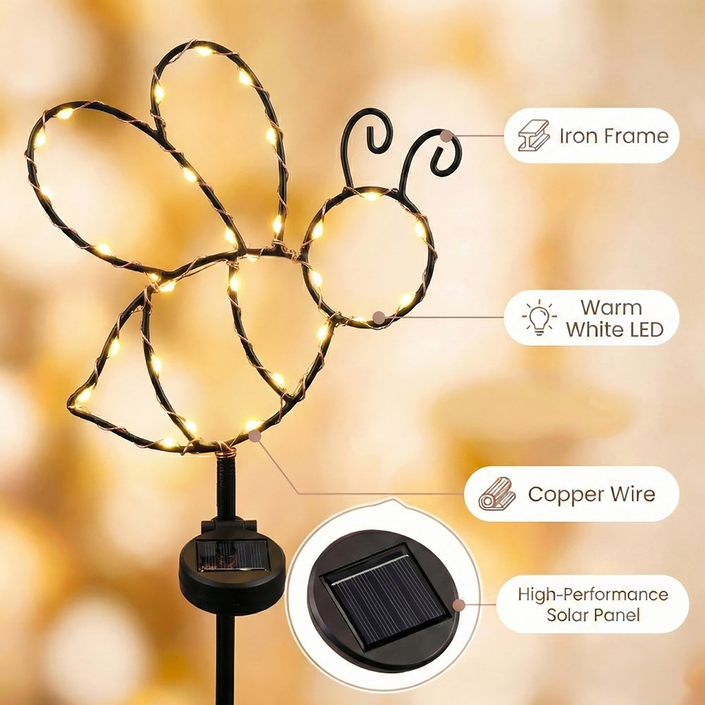SunStake 🐝Bee-Shaped Metal Frame Solar LED Garden Lights (Set of 2)